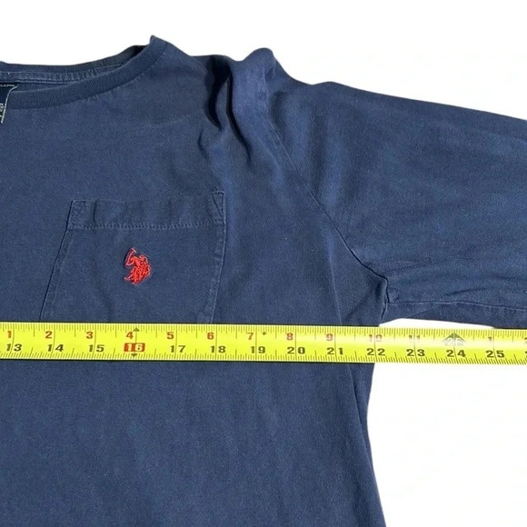 Y2K   U.S. POLO ASSN.cotton shirt,men XL. Blue,Long sleeve t-shirt, pocket,logo, - Picture 10 of 12